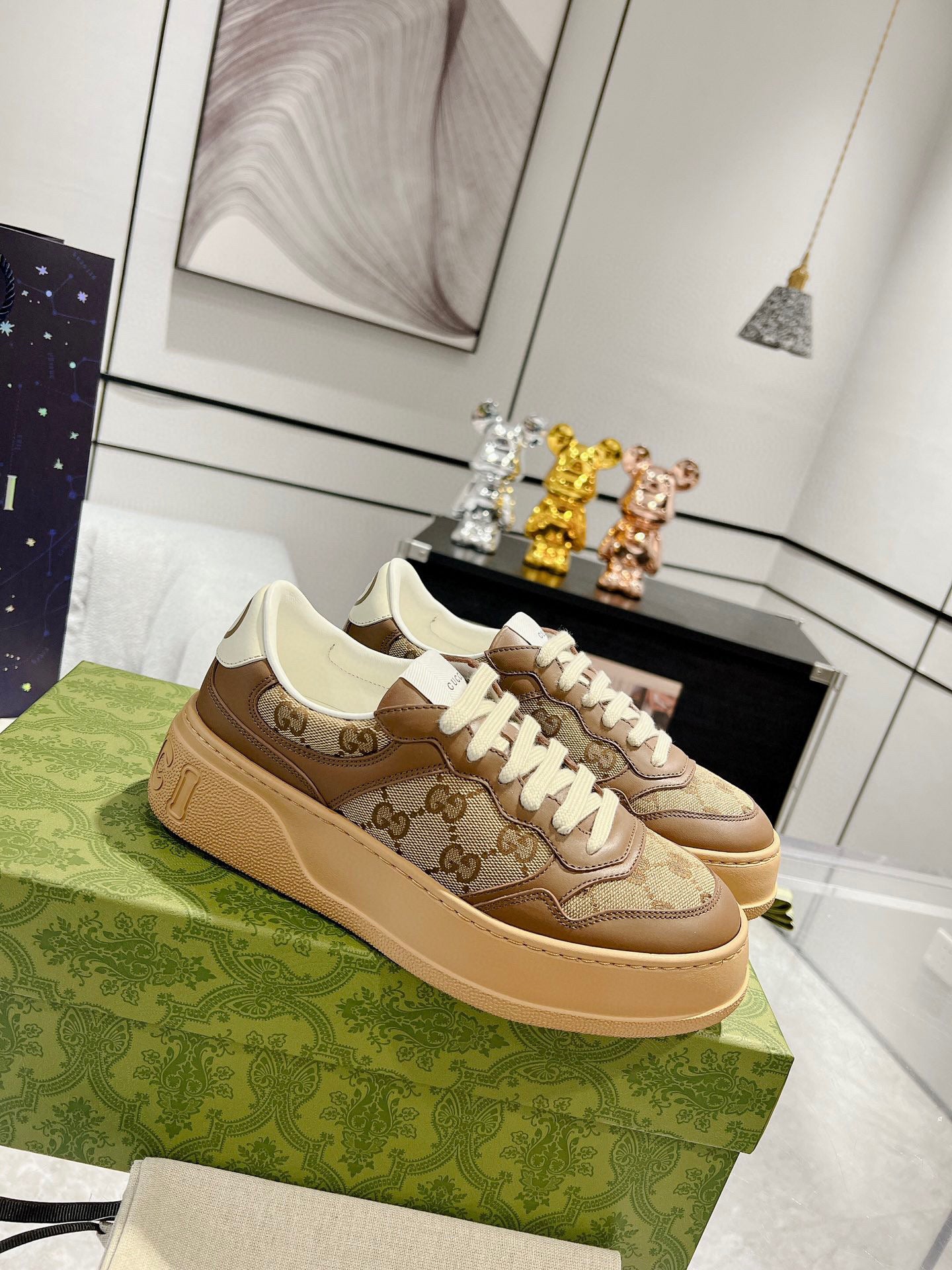 Tênis Gucci GG Sneaker Beige Ebony