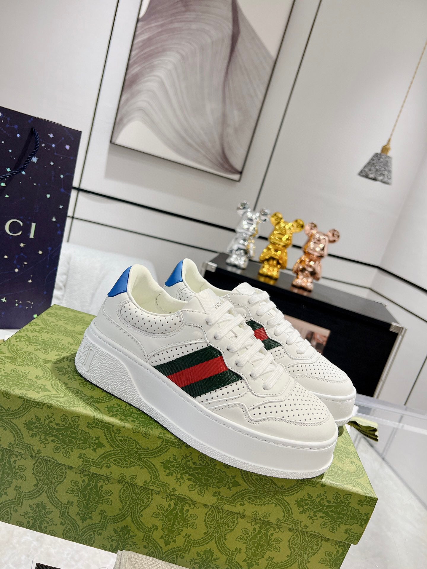 Tênis Gucci GG Sneaker White Blue