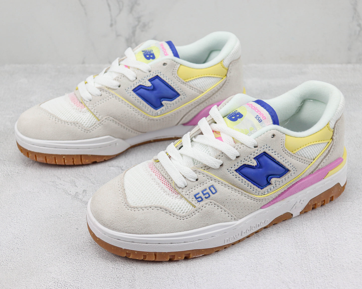 New Balance 550 Sea Salt Marine Blue Maize