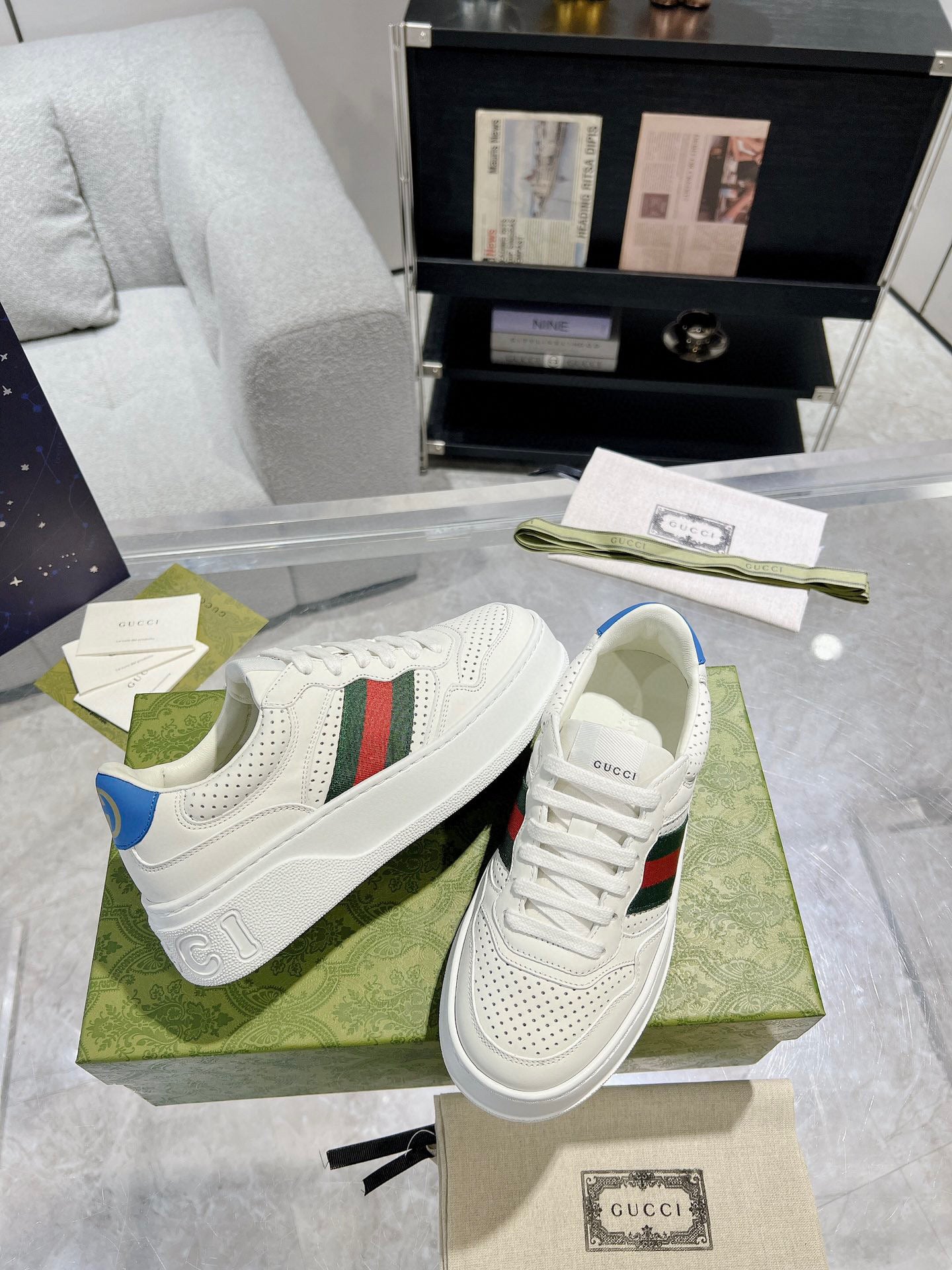 Tênis Gucci GG Sneaker White Blue