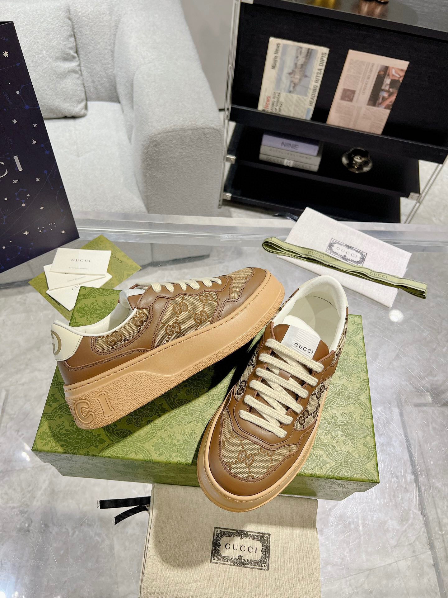 Tênis Gucci GG Sneaker Beige Ebony