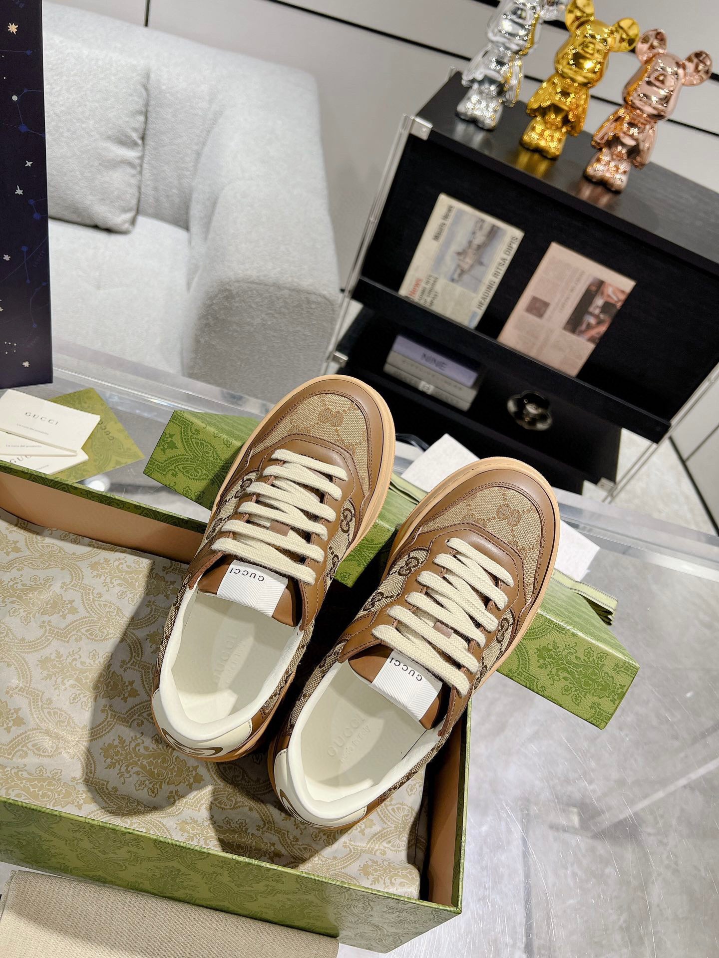 Tênis Gucci GG Sneaker Beige Ebony