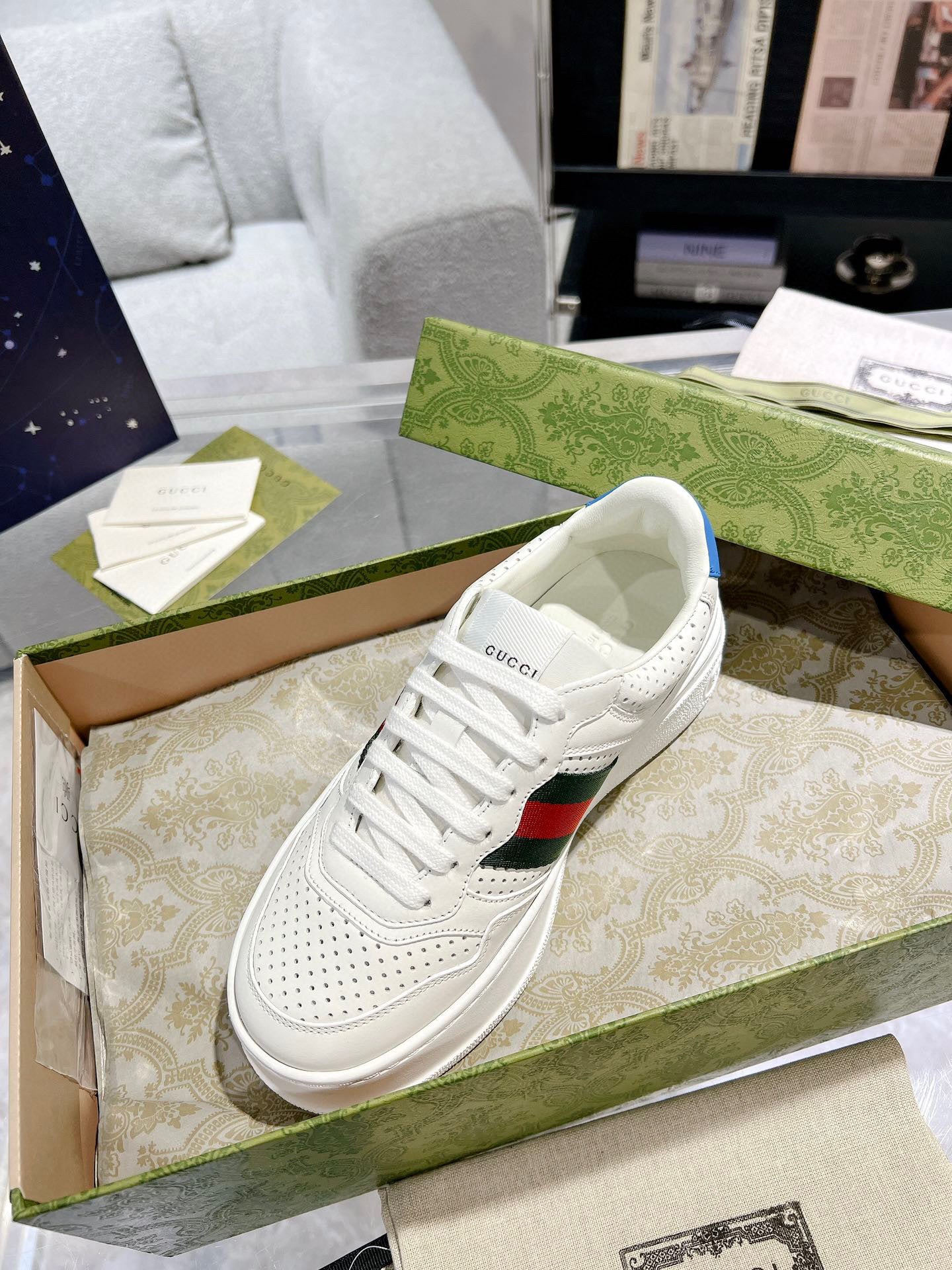 Tênis Gucci GG Sneaker White Blue