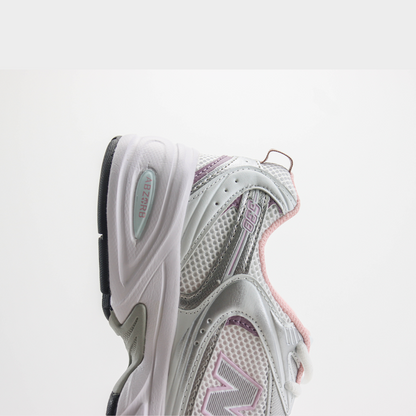 New Balance 530 White Mid Century Pink